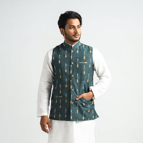 pochampally ikat nehru jacket