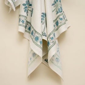 Waffle weave cotton handwoven sanganeri towel (set of 3) 12