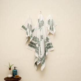 Waffle weave cotton handwoven sanganeri towel (set of 3) 14