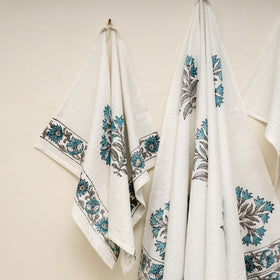 Waffle weave cotton handwoven sanganeri towel (set of 3) 16