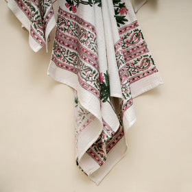 Waffle weave cotton handwoven sanganeri towel (set of 3) 17