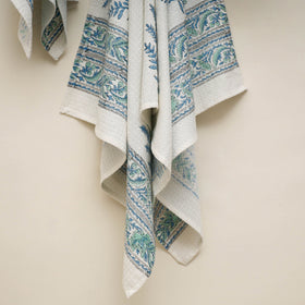 Waffle weave cotton handwoven sanganeri towel (set of 3) 18