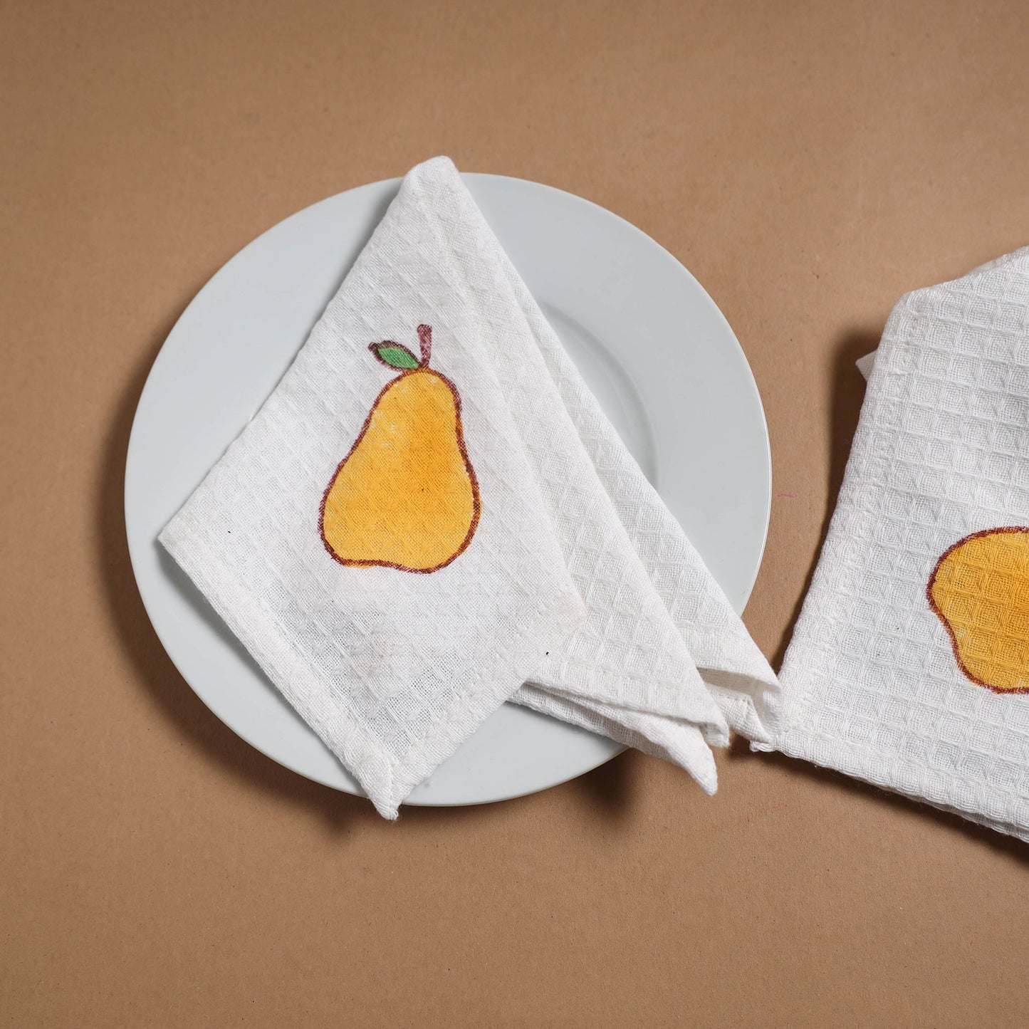 Waffle weave handwoven sanganeri table napkin (set of 4) 01