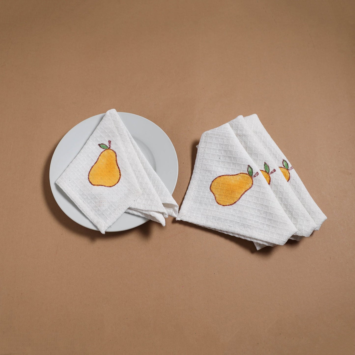 Waffle weave handwoven sanganeri table napkin (set of 4) 01