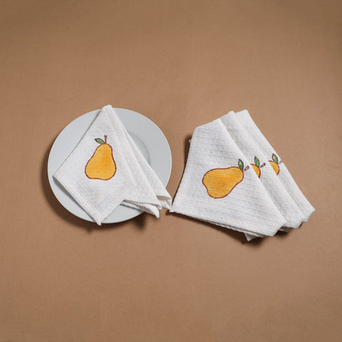 Waffle weave handwoven sanganeri table napkin (set of 4) 01