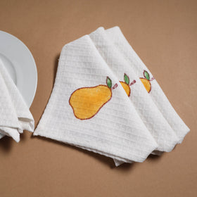 Waffle weave handwoven sanganeri table napkin (set of 4) 01