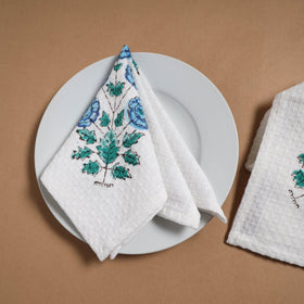 Waffle weave handwoven sanganeri table napkin (set of 4) 02