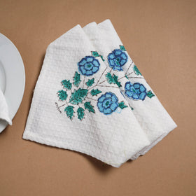 Waffle weave handwoven sanganeri table napkin (set of 4) 02