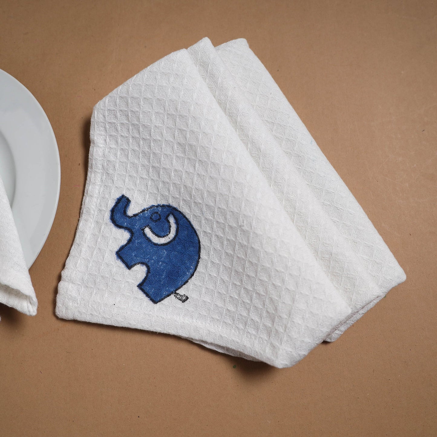 Waffle weave handwoven sanganeri table napkin (set of 4) 03