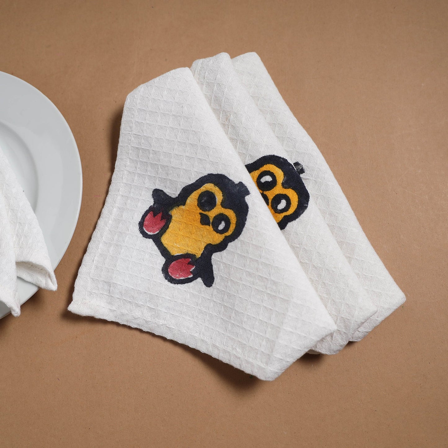 Waffle weave handwoven sanganeri table napkin (set of 4) 04