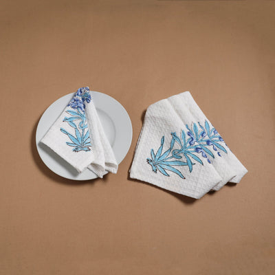 Waffle weave handwoven sanganeri table napkin (set of 4) 06