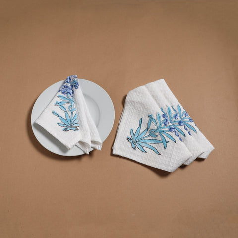 Waffle weave handwoven sanganeri table napkin (set of 4) 06