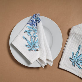 Waffle weave handwoven sanganeri table napkin (set of 4) 06