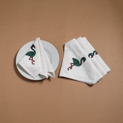 Waffle weave handwoven sanganeri table napkin (set of 4) 07