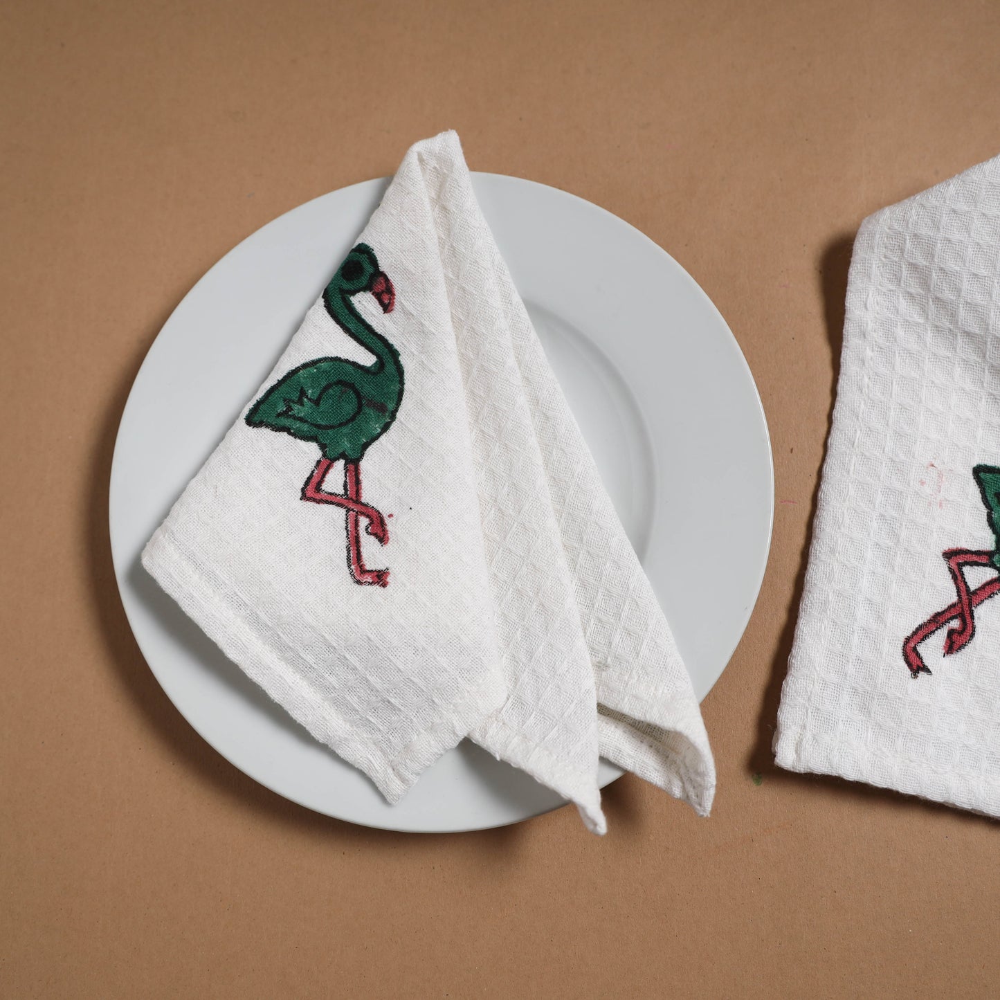 Waffle weave handwoven sanganeri table napkin (set of 4) 07