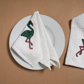 Waffle weave handwoven sanganeri table napkin (set of 4) 07