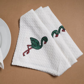 Waffle weave handwoven sanganeri table napkin (set of 4) 07