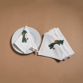 Waffle weave handwoven sanganeri table napkin (set of 4) 08