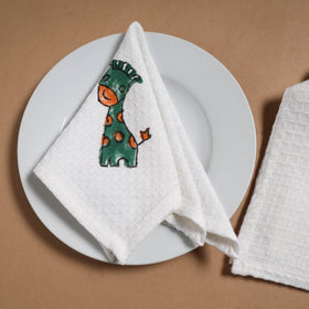 Waffle weave handwoven sanganeri table napkin (set of 4) 08