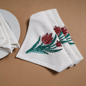 Waffle weave handwoven sanganeri table napkin (set of 4) 09