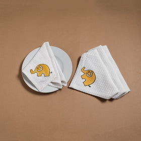 Waffle weave handwoven sanganeri table napkin (set of 4) 10