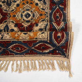 Beige Warangal Weave Kalamkari Block Print Cotton Mat