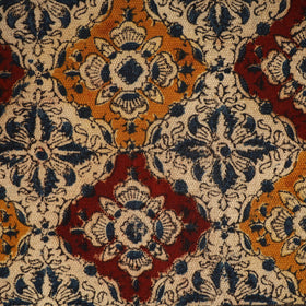 Beige Warangal Weave Kalamkari Block Print Cotton Mat