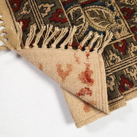 Red Warangal Weave Kalamkari Block Print Cotton Mat