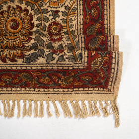 Red Warangal Weave Kalamkari Block Print Cotton Mat