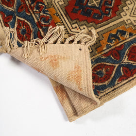 Beige Warangal Weave Kalamkari Block Print Cotton Mat