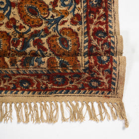 Red Warangal Weave Kalamkari Block Print Cotton Mat