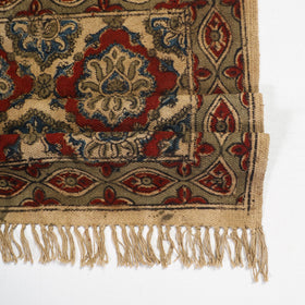 Red Warangal Weave Kalamkari Block Print Cotton Mat