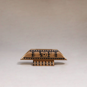 Warli handpainted hand carved natural bamboo wood phone