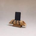 Warli handpainted hand carved natural bamboo wood phone