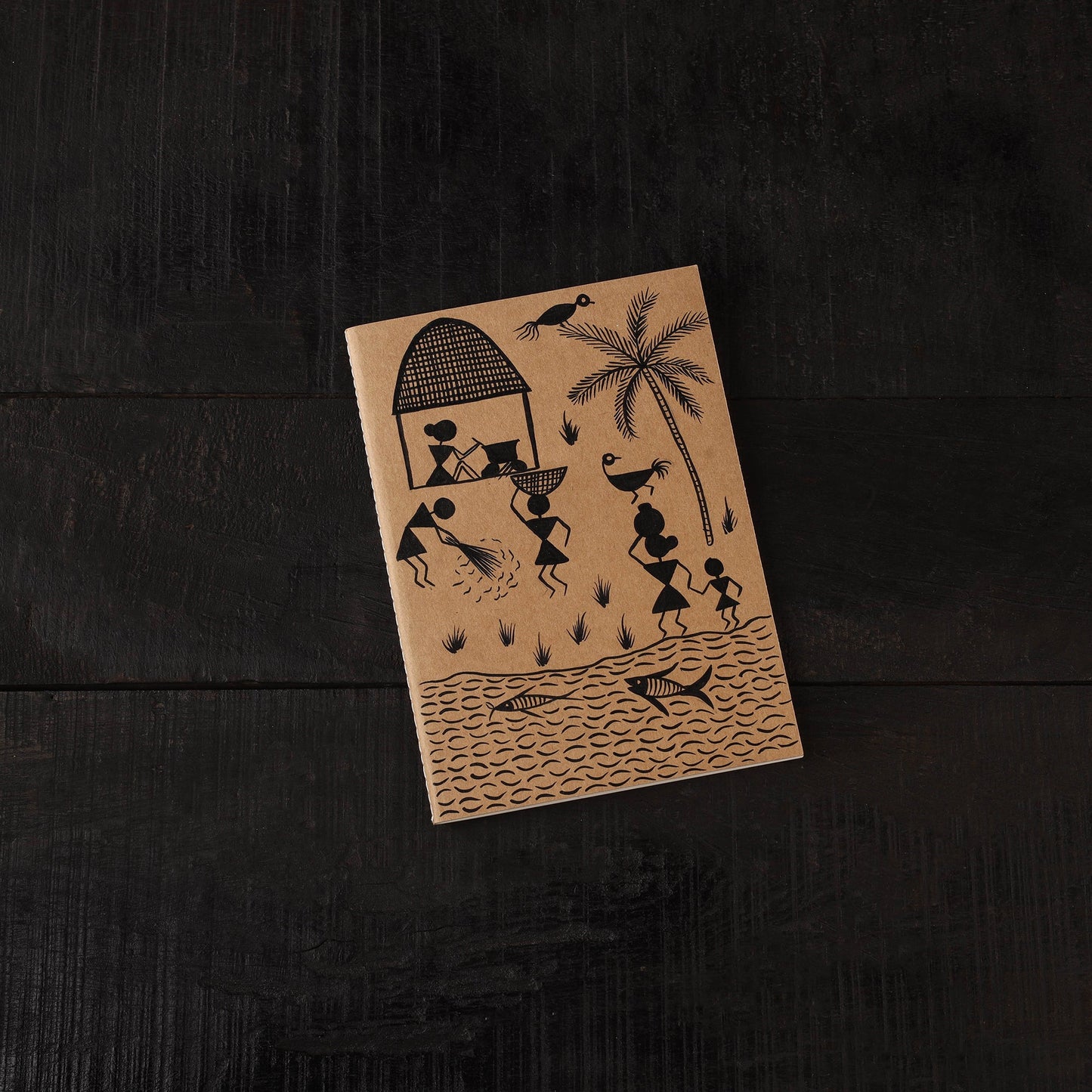 Warli handpainted handmade paper diaries (set of 3) 24