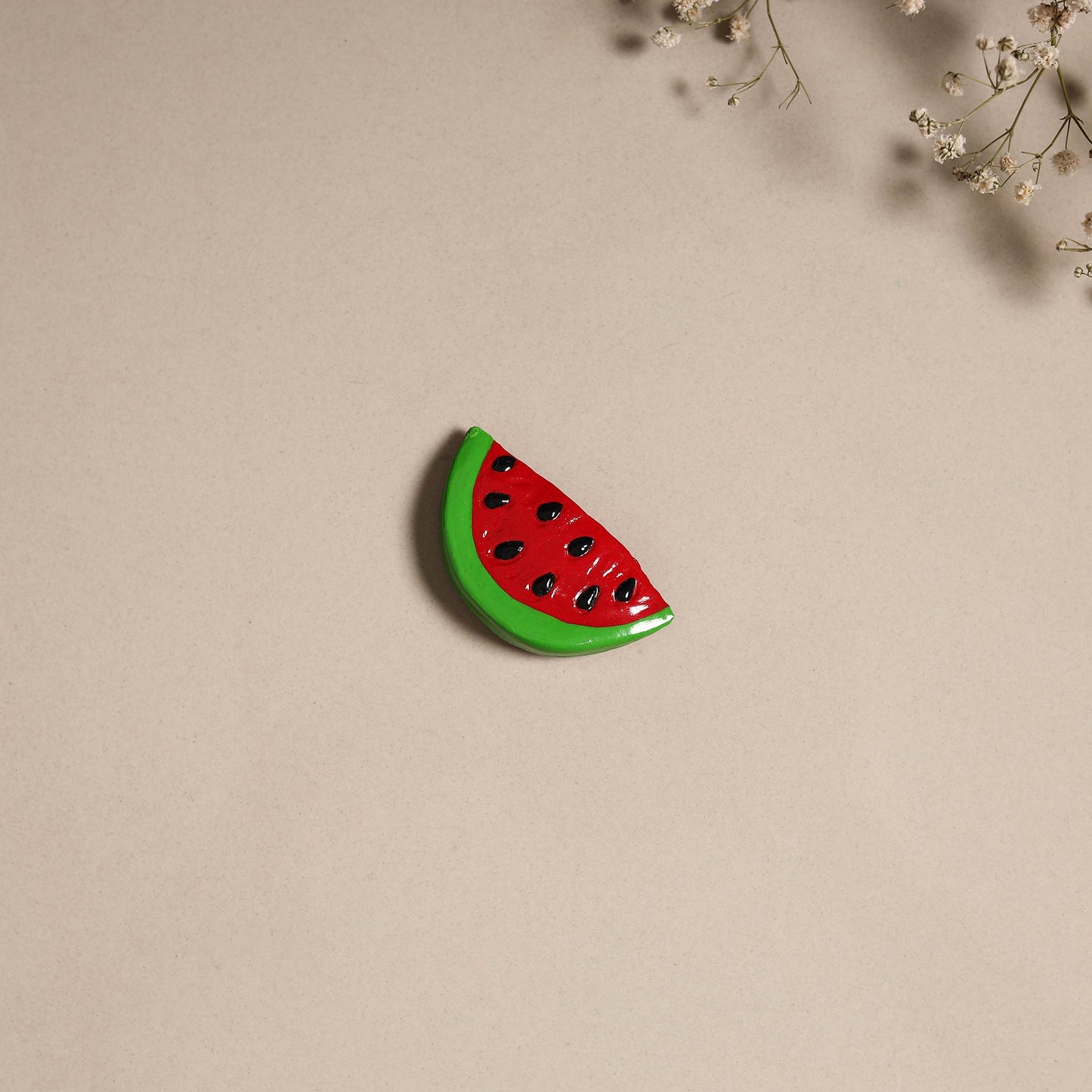 Watermelon - handpainted terracotta magnet 11 - handcrafted