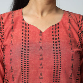  Jacquard Cotton Long Kurta for Women