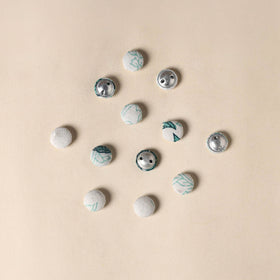  White Handmade Fabric Button Small at iTokri