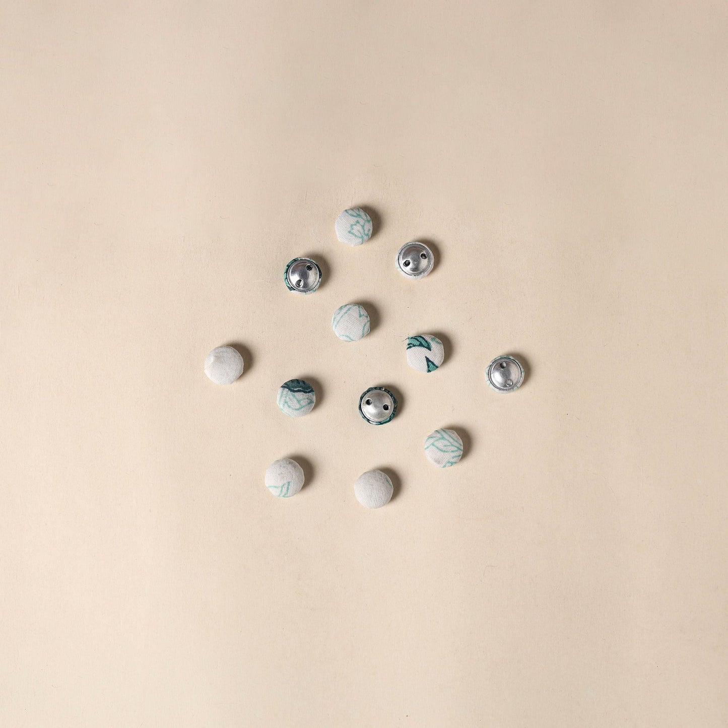  White Handmade Fabric Button Small at iTokri