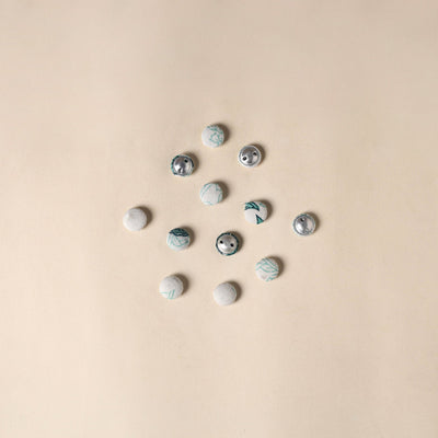  White Handmade Fabric Button Small at iTokri