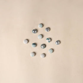  White Handmade Fabric Button Small at iTokri
