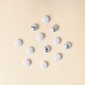  White Handmade Fabric Button Small at iTokri