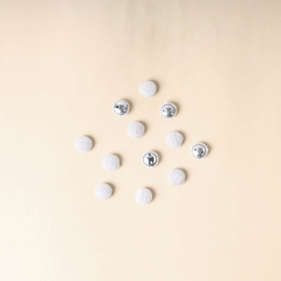 White Handmade Fabric Button Small at iTokri