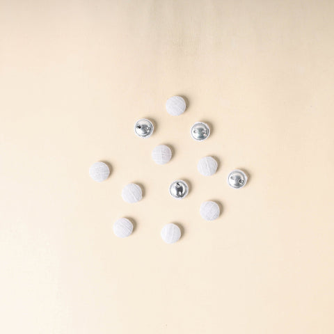  White Handmade Fabric Button Small at iTokri