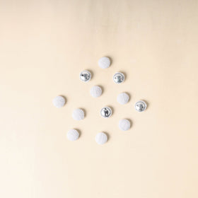  White Handmade Fabric Button Small at iTokri