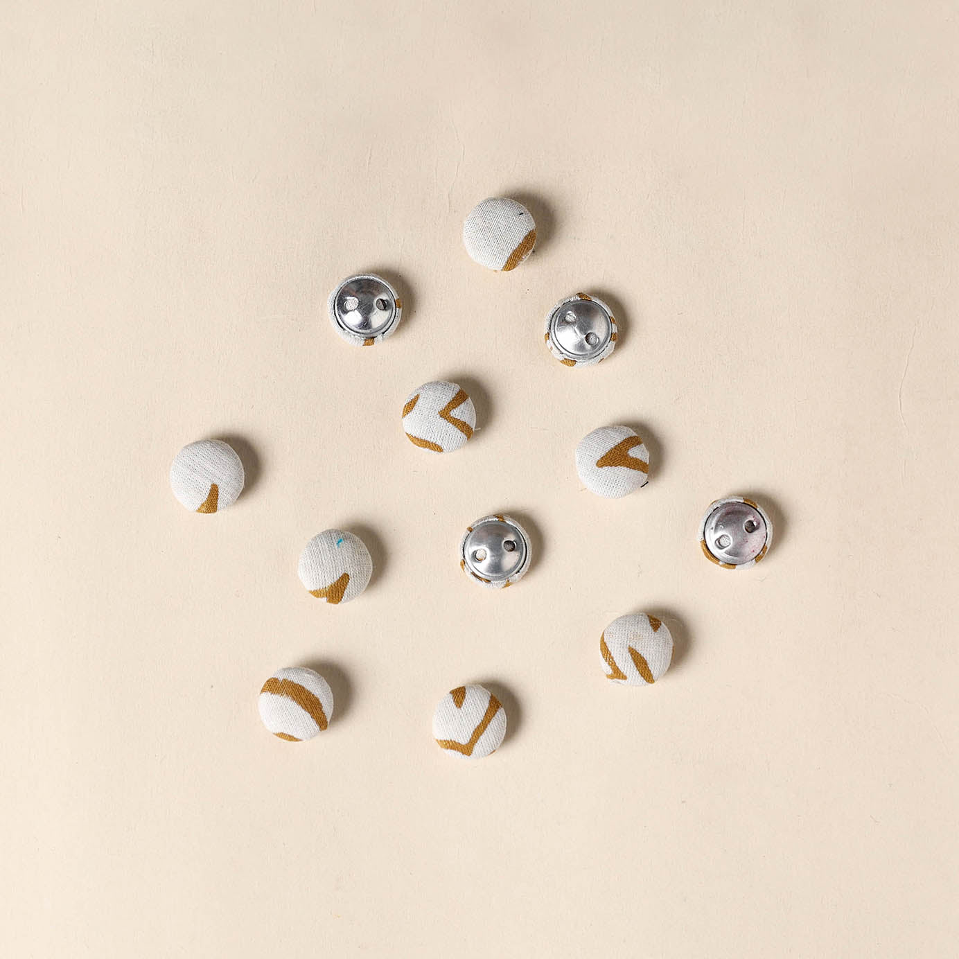  White Handmade Fabric Button Small at iTokri