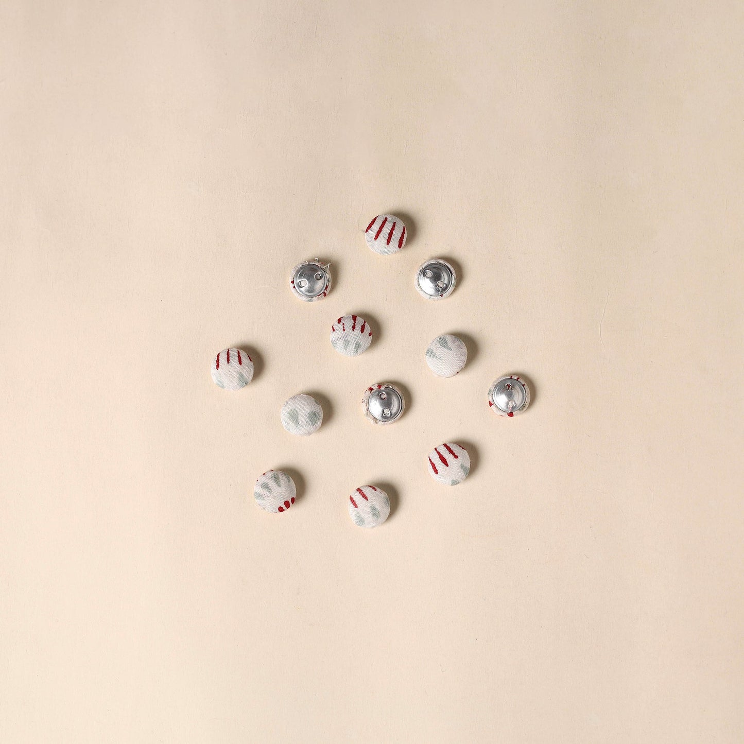  White Handmade Fabric Button Small at iTokri