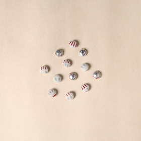  White Handmade Fabric Button Small at iTokri