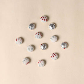  White Handmade Fabric Button Small at iTokri