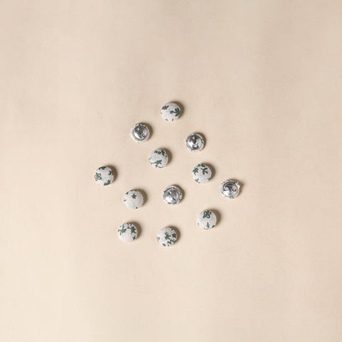  White Handmade Fabric Button Small at iTokri